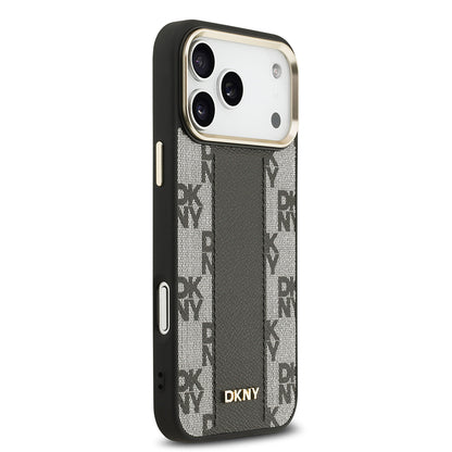 iPhone 17 Pro Max Kılıf DKNY Orjinal Lisanslı M-safe Şarj Özellikli 3D Yazılı Checkered Pattern Kılıf