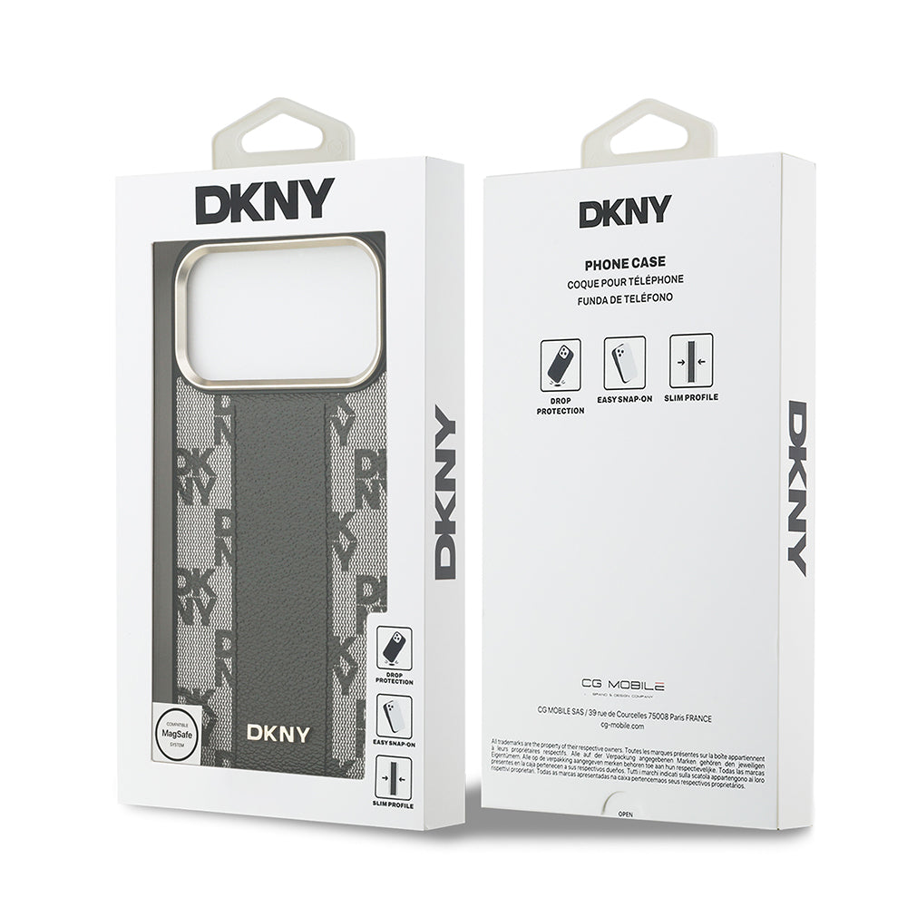 iPhone 17 Pro Max Kılıf DKNY Orjinal Lisanslı M-safe Şarj Özellikli 3D Yazılı Checkered Pattern Kılıf