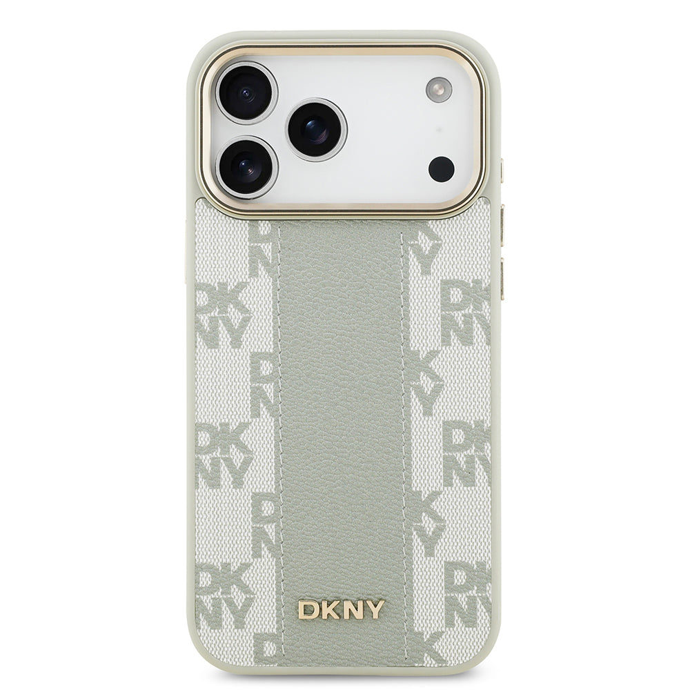iPhone 17 Pro Max Kılıf DKNY Orjinal Lisanslı M-safe Şarj Özellikli 3D Yazılı Checkered Pattern Kılıf
