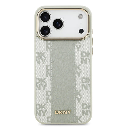 iPhone 17 Pro Max Kılıf DKNY Orjinal Lisanslı M-safe Şarj Özellikli 3D Yazılı Checkered Pattern Kılıf