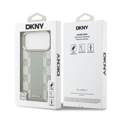 iPhone 17 Pro Max Kılıf DKNY Orjinal Lisanslı M-safe Şarj Özellikli 3D Yazılı Checkered Pattern Kılıf