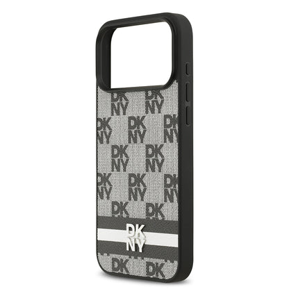 iPhone 17 Pro Max Kılıf DKNY Orjinal Lisanslı M-safe Şarj Özellikli 3D Yazılı Metal Logolu Kılıf