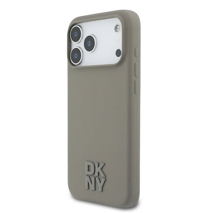 Apple iPhone 17 Pro Max Kılıf DKNY Orjinal Lisanslı M-safe Şarj Özellikli Metal Logolu Silikon Kapak