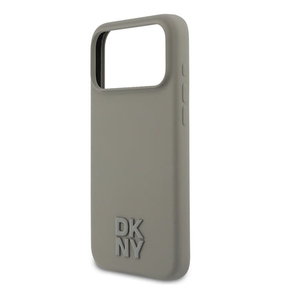 Apple iPhone 17 Pro Max Kılıf DKNY Orjinal Lisanslı M-safe Şarj Özellikli Metal Logolu Silikon Kapak