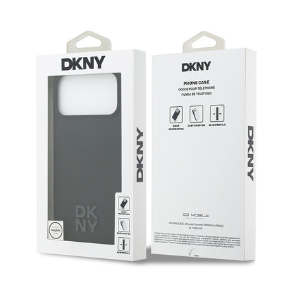 Apple iPhone 17 Pro Max Kılıf DKNY Orjinal Lisanslı M-safe Şarj Özellikli Metal Logolu Silikon Kapak