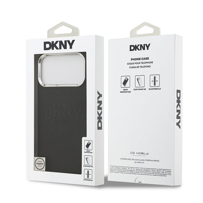 iPhone 17 Pro Max Kılıf DKNY Orjinal Lisanslı M-safe Şarj Özellikli PU Deri Kabartmalı Kılıf