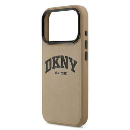 iPhone 17 Pro Max Kılıf DKNY Orjinal Lisanslı M-safe Şarj Özellikli PU Deri Kabartmalı Kılıf