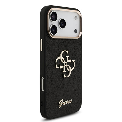 iPhone 17 Pro Max Kılıf Guess Orjinal Lisanslı 4G Büyük Metal Kamera Çerçeveli ve Logolu Glitter Kılıf