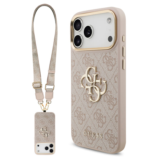 iPhone 17 Pro Max Kılıf Guess Orjinal Lisanslı 4G Büyük Metal Logolu Kalın Askılı Kılıf