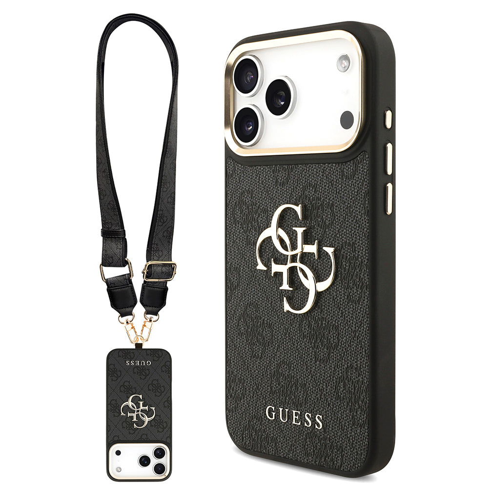 iPhone 17 Pro Max Kılıf Guess Orjinal Lisanslı 4G Büyük Metal Logolu Kalın Askılı Kılıf