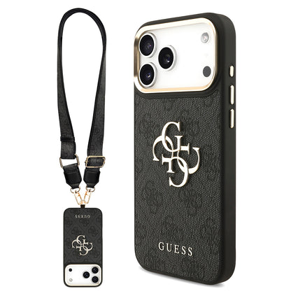 iPhone 17 Pro Max Kılıf Guess Orjinal Lisanslı 4G Büyük Metal Logolu Kalın Askılı Kılıf