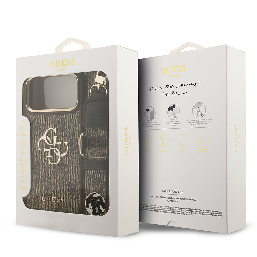 iPhone 17 Pro Max Kılıf Guess Orjinal Lisanslı 4G Büyük Metal Logolu Kalın Askılı Kılıf