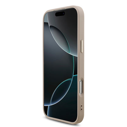 iPhone 17 Pro Max Kılıf Guess Orjinal Lisanslı Gold Metal Kamera Çerçeveli 4G Desenli Metal Büyük 4G ve Yazı Logolu Kılıf