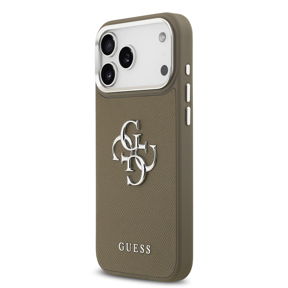 iPhone 17 Pro Max Kılıf Guess Orjinal Lisanslı Grained 4G Metal Büyük Logolu Kılıf