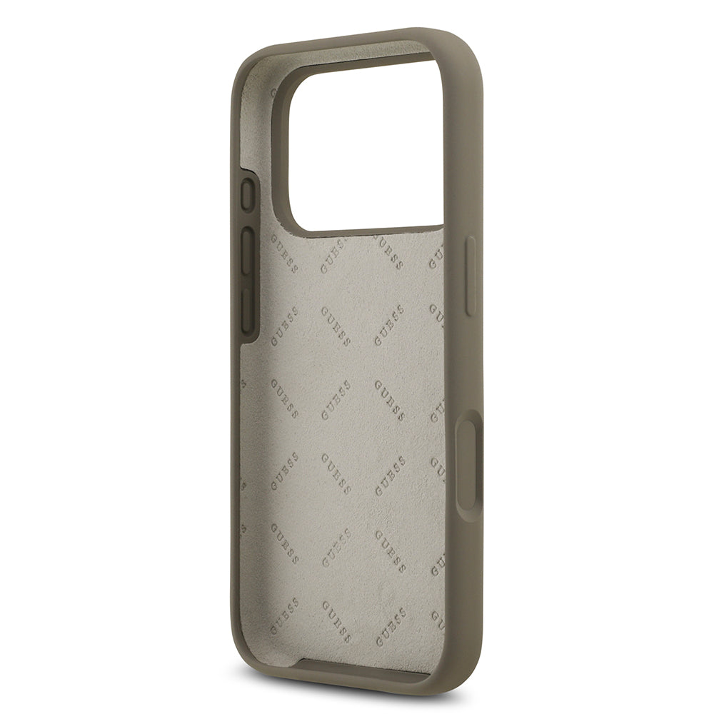 iPhone 17 Pro Max Kılıf Guess Orjinal Lisanslı Grained Yazı Logolu Kılıf