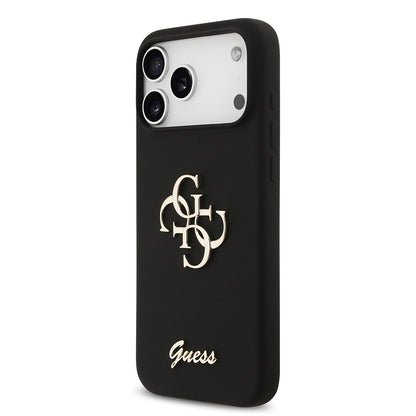 iPhone 17 Pro Max Kılıf Guess Orjinal Lisanslı Grained Yazı Logolu Kılıf