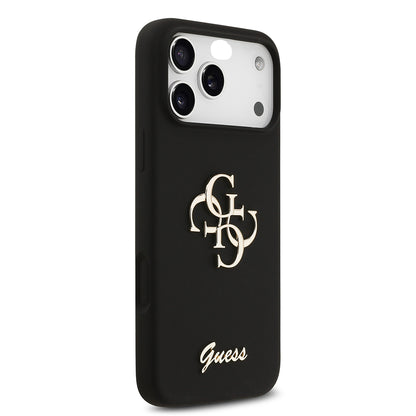 iPhone 17 Pro Max Kılıf Guess Orjinal Lisanslı Grained Yazı Logolu Kılıf