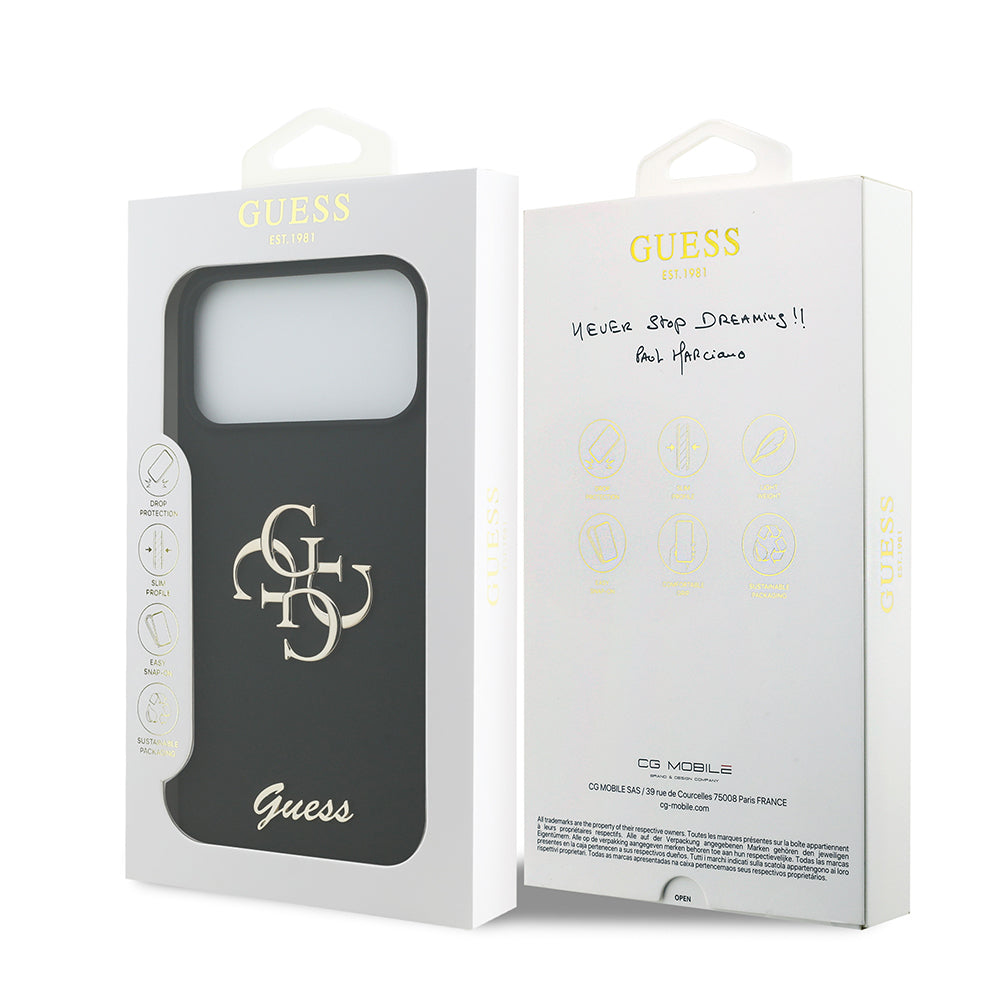 iPhone 17 Pro Max Kılıf Guess Orjinal Lisanslı Grained Yazı Logolu Kılıf