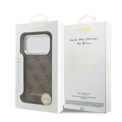 iPhone 17 Pro Max Kılıf Guess Orjinal Lisanslı M-safe Şarj Özellikli 4G Klasik Yazı Logolu Kılıf