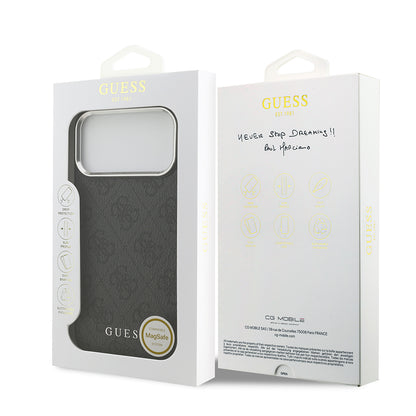 iPhone 17 Pro Max Kılıf Guess Orjinal Lisanslı M-safe Şarj Özellikli 4G Klasik Yazı Logolu Kılıf