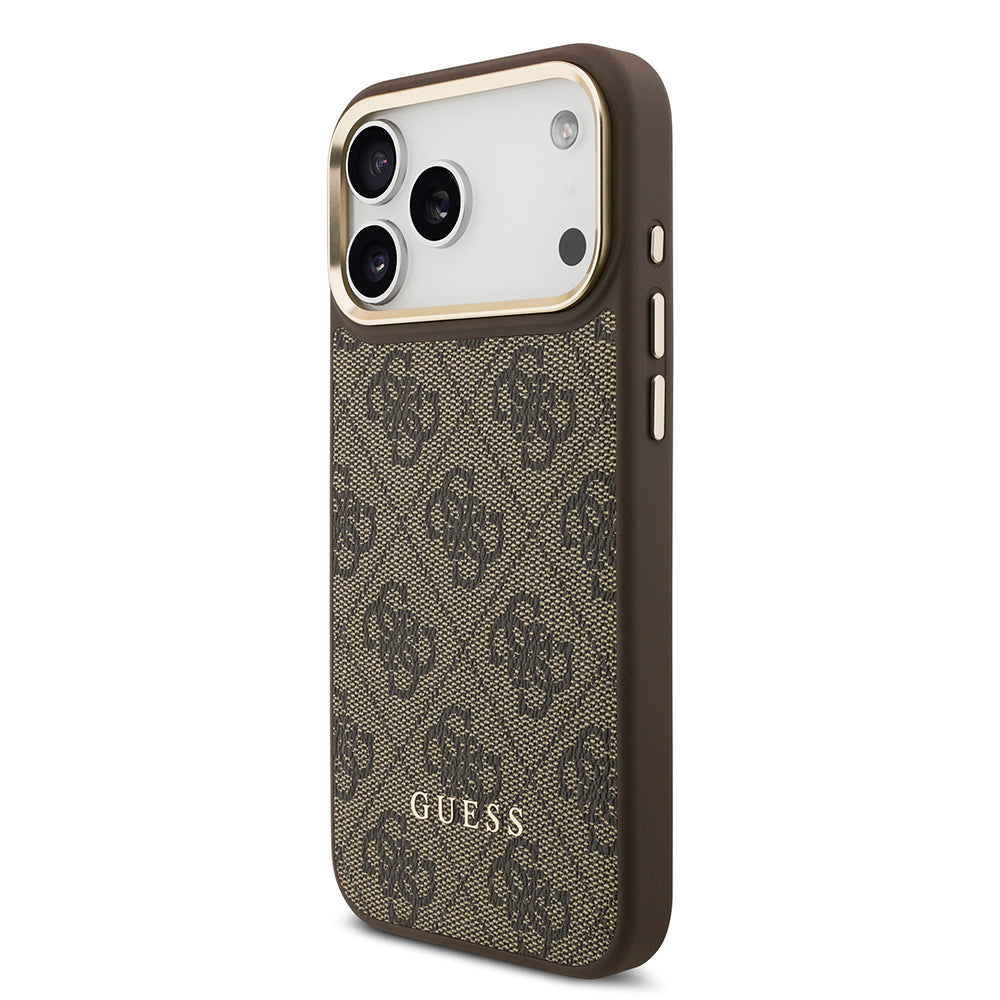 iPhone 17 Pro Max Kılıf Guess Orjinal Lisanslı M-safe Şarj Özellikli 4G Metal Büyük Logolu Kartlıklı Kılıf