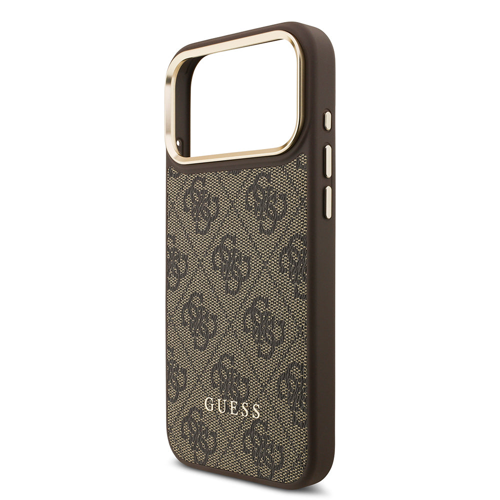 iPhone 17 Pro Max Kılıf Guess Orjinal Lisanslı M-safe Şarj Özellikli 4G Metal Büyük Logolu Kartlıklı Kılıf