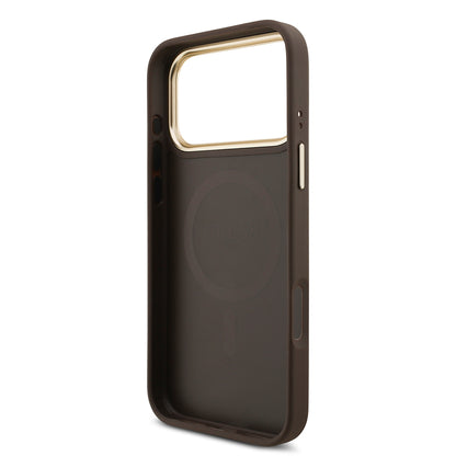 iPhone 17 Pro Max Kılıf Guess Orjinal Lisanslı M-safe Şarj Özellikli 4G Metal Büyük Logolu Kartlıklı Kılıf