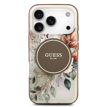 iPhone 17 Pro Max Kılıf Guess Orjinal Lisanslı M-safe Şarj Özellikli Flower Tonal Circle Kılıf