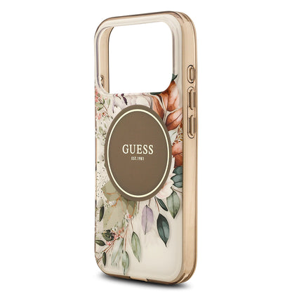 iPhone 17 Pro Max Kılıf Guess Orjinal Lisanslı M-safe Şarj Özellikli Flower Tonal Circle Kılıf