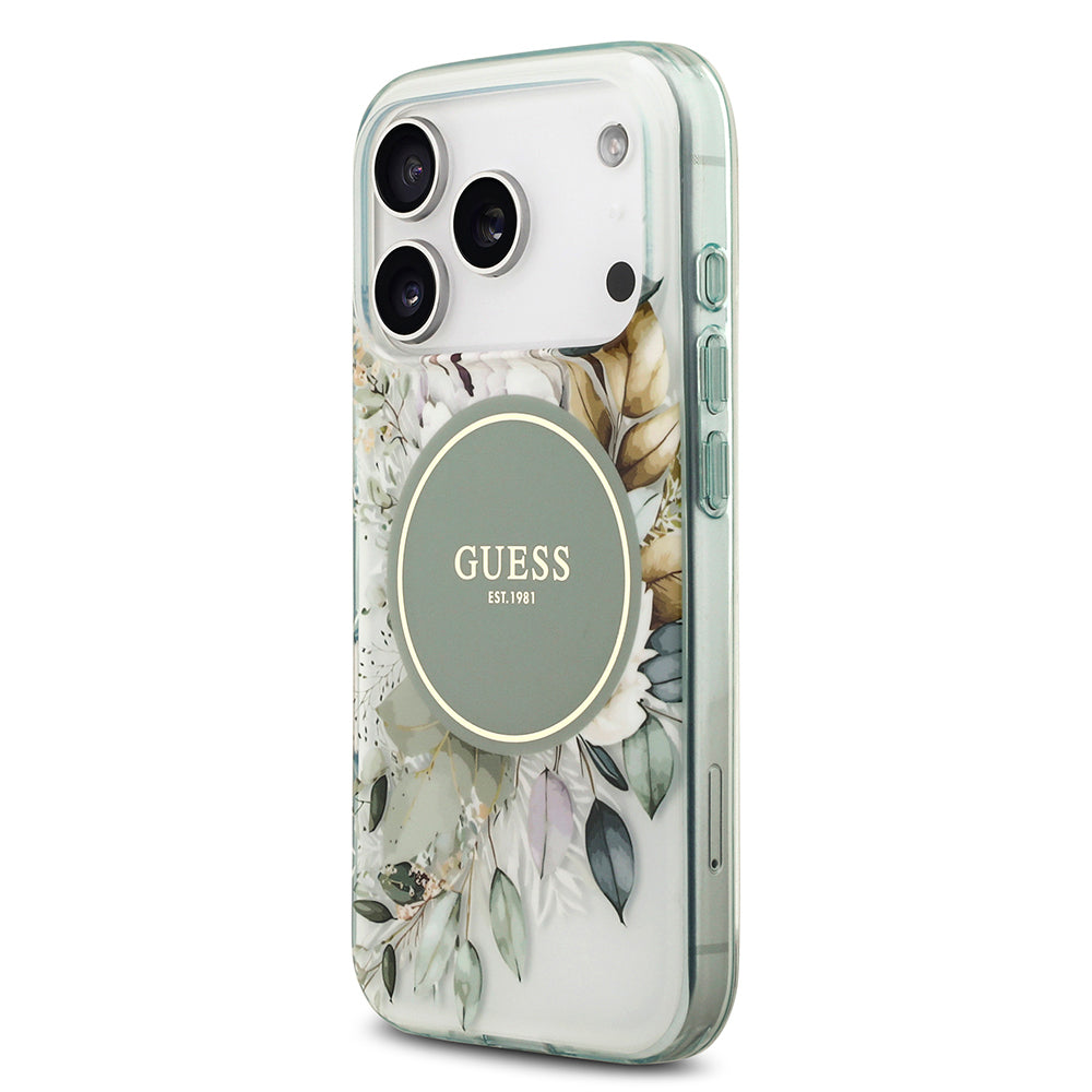 iPhone 17 Pro Max Kılıf Guess Orjinal Lisanslı M-safe Şarj Özellikli Flower Tonal Circle Kılıf