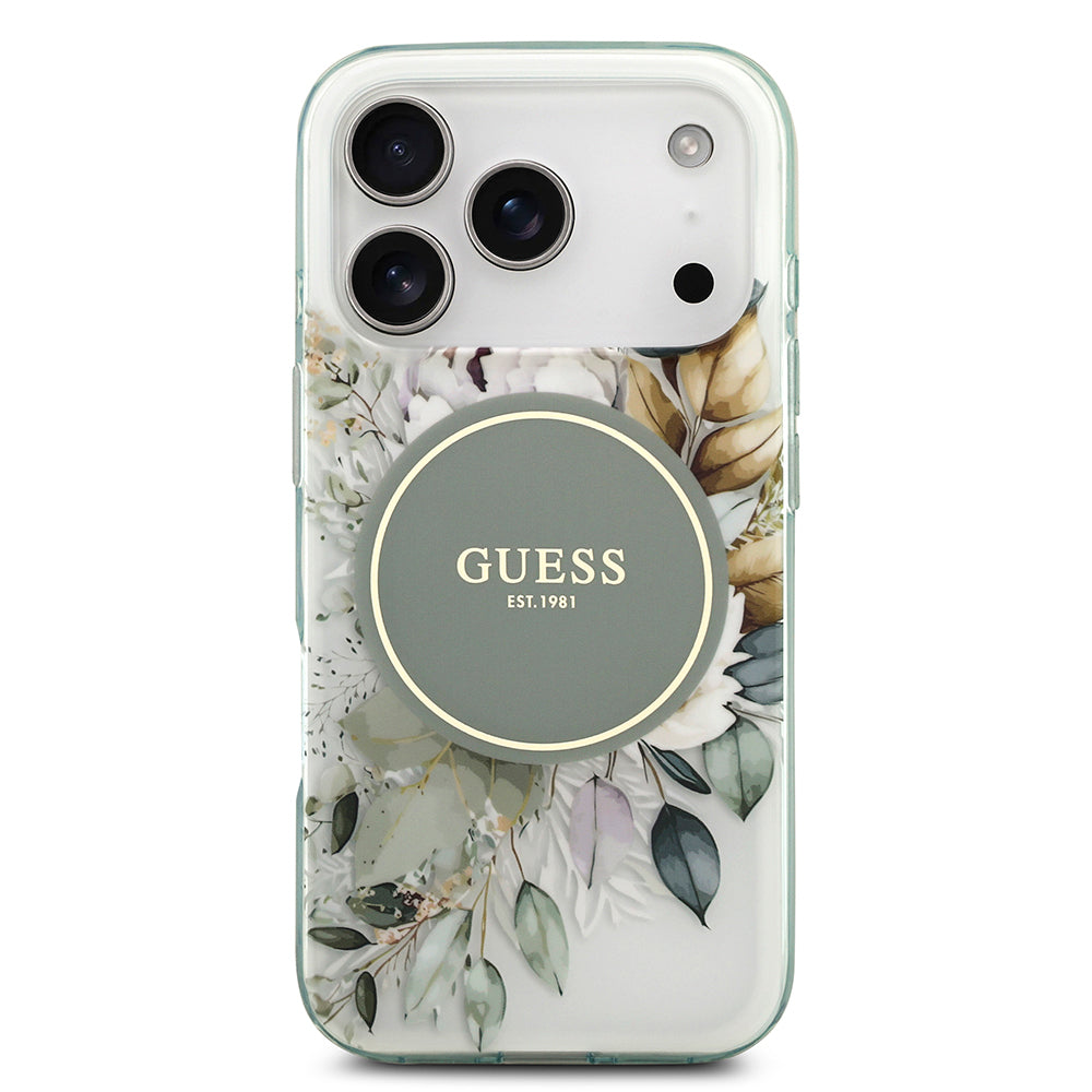 iPhone 17 Pro Max Kılıf Guess Orjinal Lisanslı M-safe Şarj Özellikli Flower Tonal Circle Kılıf