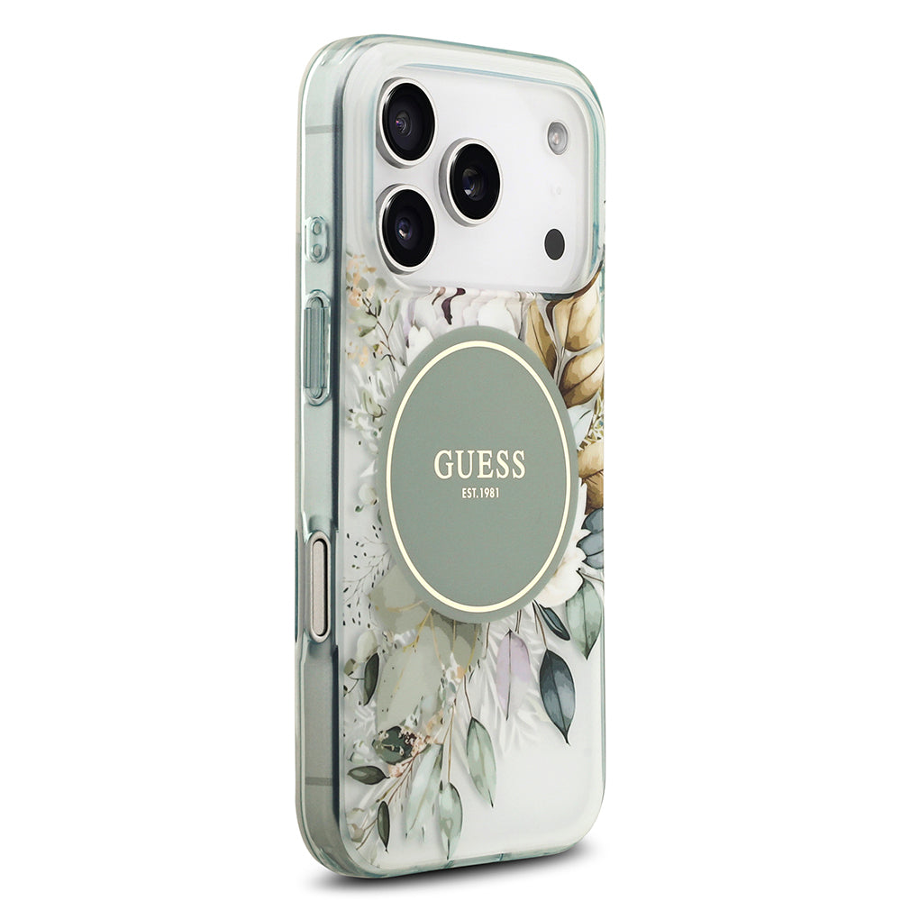 iPhone 17 Pro Max Kılıf Guess Orjinal Lisanslı M-safe Şarj Özellikli Flower Tonal Circle Kılıf