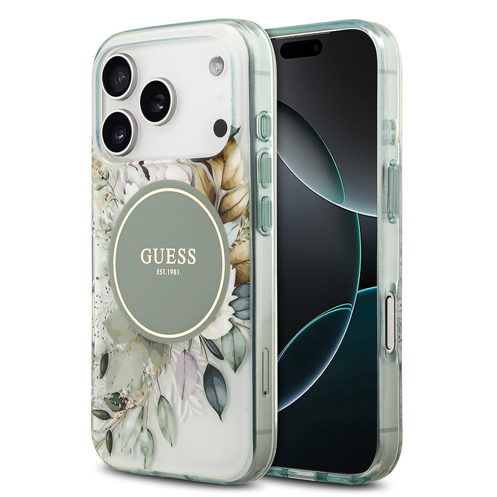 iPhone 17 Pro Max Kılıf Guess Orjinal Lisanslı M-safe Şarj Özellikli Flower Tonal Circle Kılıf