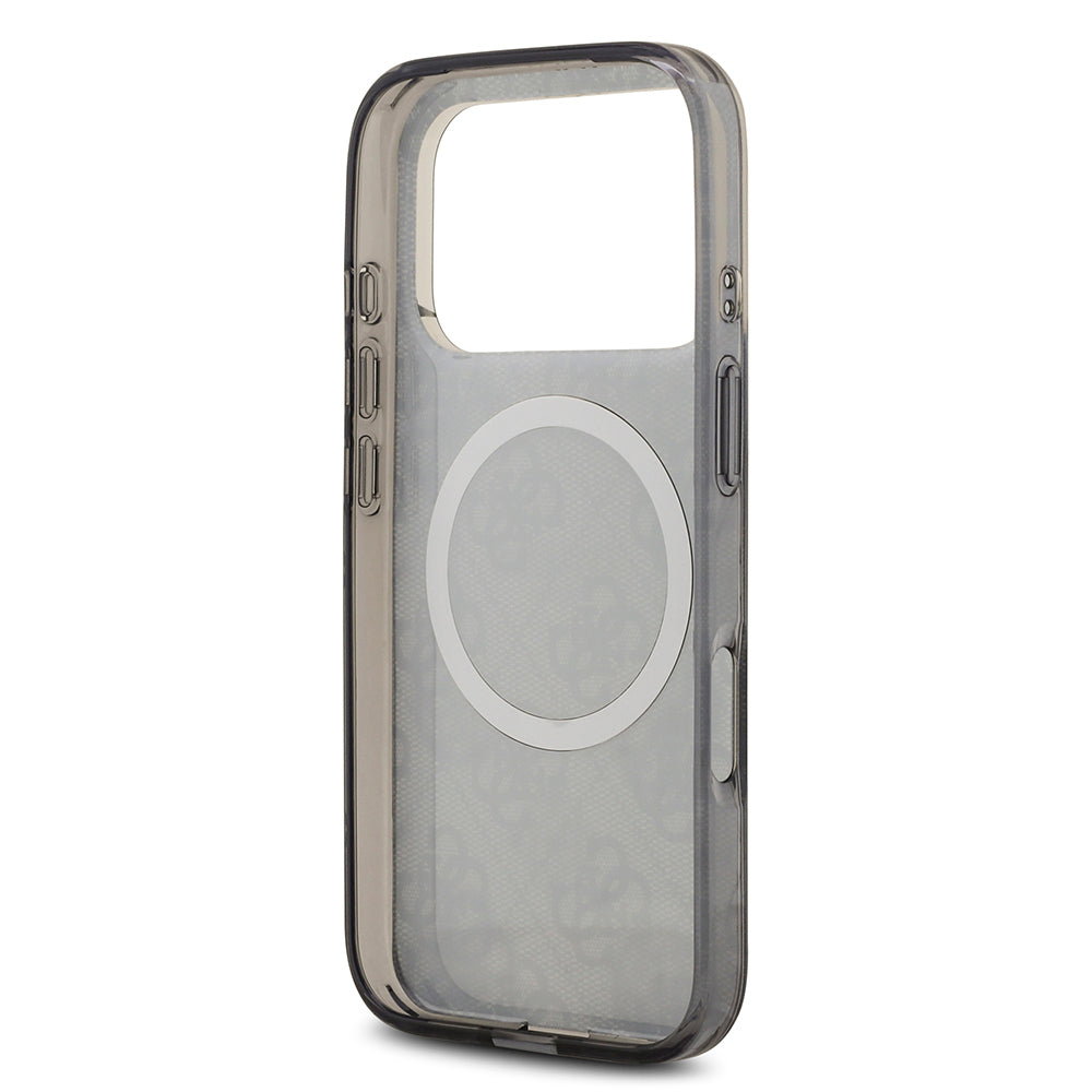 iPhone 17 Pro Max Kılıf Guess Orjinal Lisanslı M-safe Şarj Özellikli IML Peony ve 4G Desenli Klasik Logolu Kılıf