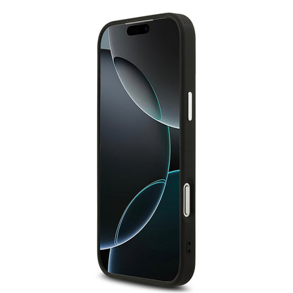 iPhone 17 Pro Max Kılıf Guess Orjinal Lisanslı M-safe Şarj Özellikli Metal Kamera Çerçeveli Üçgen Logolu Glitter Kılıf