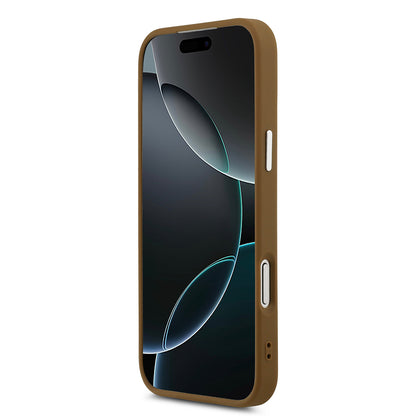 iPhone 17 Pro Max Kılıf Guess Orjinal Lisanslı M-safe Şarj Özellikli PU Deri Metal Kamera Çerçeveli Üçgen Logolu Kılıf