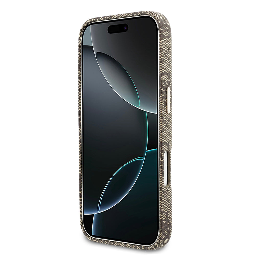 Apple iPhone 17 Pro Max Kılıf Guess Orjinal Lisanslı M-safe Şarj Özellikli Script Yazı Logolu 4G Desenli Kapak
