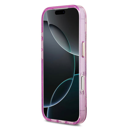 iPhone 17 Pro Max Kılıf Guess Orjinal Lisanslı M-safe Şarj Özellikli Simli Çiçek Desenli Metal Kamera Çerçeveli Üçgen Logolu Kılıf