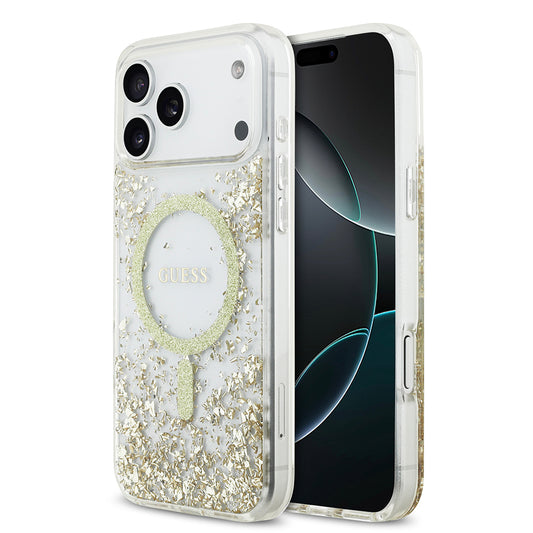 iPhone 17 Pro Max Kılıf Guess Orjinal Lisanslı M-safe Şarj Özellikli Transparan Resin Bottom Kılıf