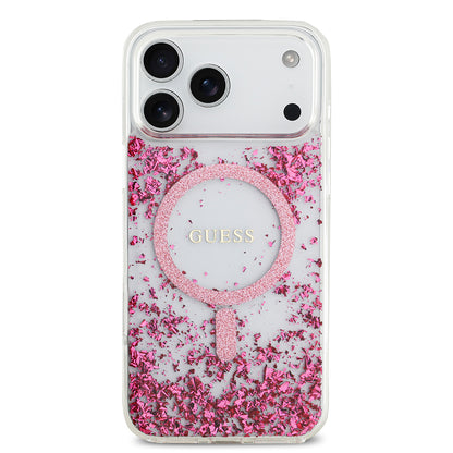 iPhone 17 Pro Max Kılıf Guess Orjinal Lisanslı M-safe Şarj Özellikli Transparan Resin Bottom Kılıf