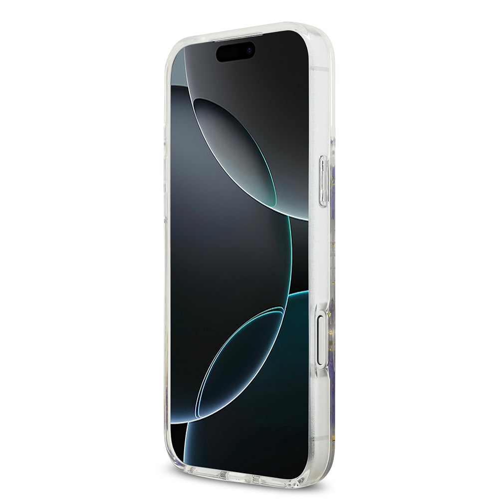 iPhone 17 Pro Max Kılıf Guess Orjinal Lisanslı M-safe Şarj Özellikli Transparan Resin Flowers Kılıf