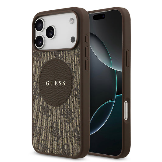 iPhone 17 Pro Max Kılıf Guess Orjinal Lisanslı M-safe Şarj Özellikli Yazı Logolu Circle Classic Kılıf