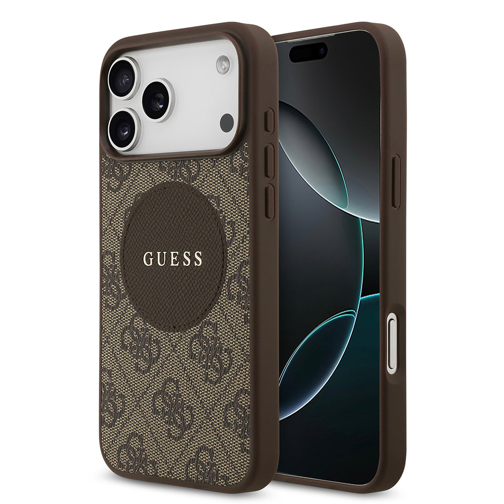 iPhone 17 Pro Max Kılıf Guess Orjinal Lisanslı M-safe Şarj Özellikli Yazı Logolu Circle Classic Kılıf