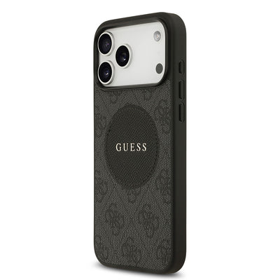 Apple iPhone 17 Pro Max Kılıf Guess Orjinal Lisanslı M-safe Şarj Özellikli Yazı Logolu Circle Classic Kapak Pembe