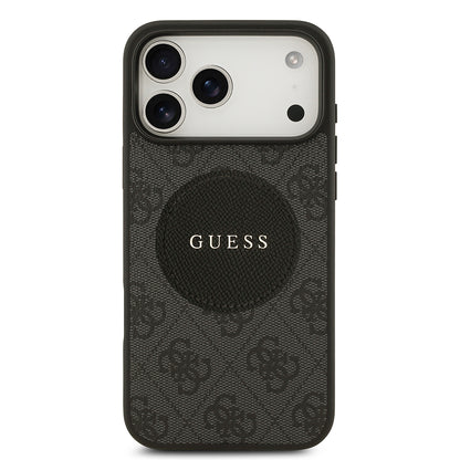 iPhone 17 Pro Max Kılıf Guess Orjinal Lisanslı M-safe Şarj Özellikli Yazı Logolu Circle Classic Kılıf