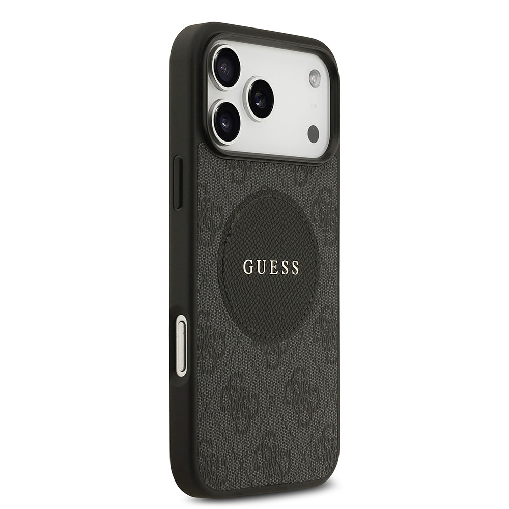 iPhone 17 Pro Max Kılıf Guess Orjinal Lisanslı M-safe Şarj Özellikli Yazı Logolu Circle Classic Kılıf