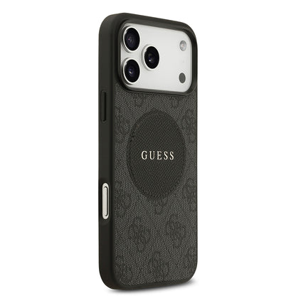 iPhone 17 Pro Max Kılıf Guess Orjinal Lisanslı M-safe Şarj Özellikli Yazı Logolu Circle Classic Kılıf