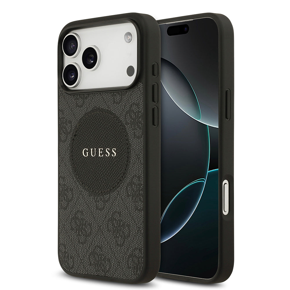 iPhone 17 Pro Max Kılıf Guess Orjinal Lisanslı M-safe Şarj Özellikli Yazı Logolu Circle Classic Kılıf