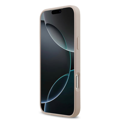 Apple iPhone 17 Pro Max Kılıf Guess Orjinal Lisanslı M-safe Şarj Özellikli Yazı Logolu Circle Classic Kapak Kahverengi