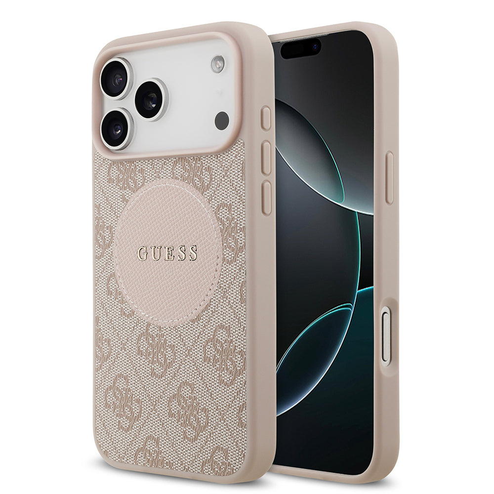 iPhone 17 Pro Max Kılıf Guess Orjinal Lisanslı M-safe Şarj Özellikli Yazı Logolu Circle Classic Kılıf
